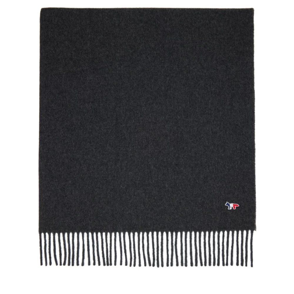 MAISON KITSUNÉ Gray Fox Patch Scarf